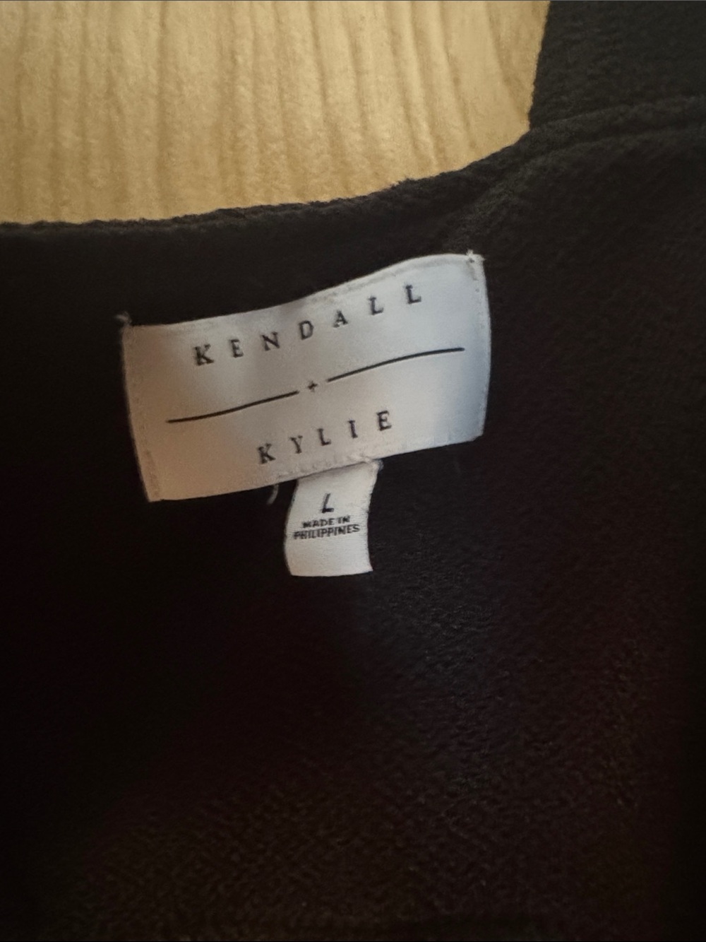 Kendall & Kylie Black Cropped Tank with Lace Hem - Picture 2 of 4